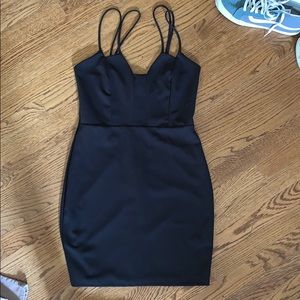 Black strappy mini dress